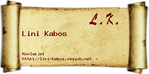 Lini Kabos névjegykártya